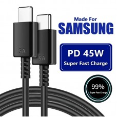 5A 45W PD USB-C كابل شحن سريع للغاية من النوع C لهواتف سامسونج